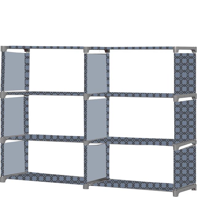 FurnishBite B6 6 Layer Collapsible Bookshelf for storing (Books, collectibles etc) (Color 1 Grey, DIY)