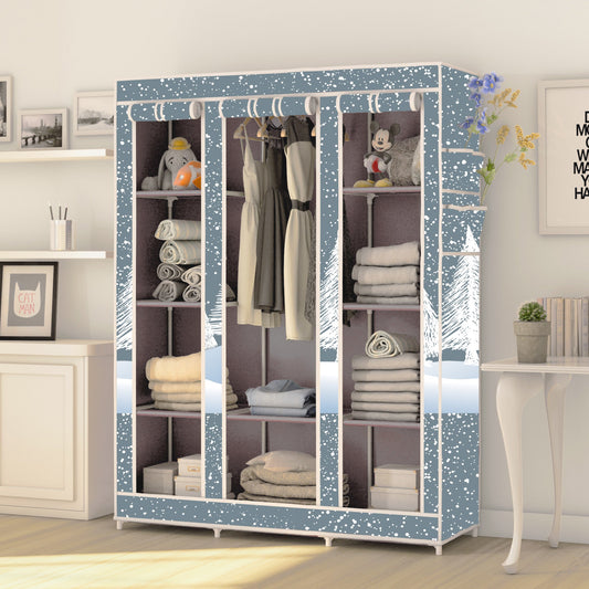 FurnishBite - C2 Printed Carbon Steel Collapsible Wardrobe  ( 13 Grey, DIY(Do-It-Yourself)