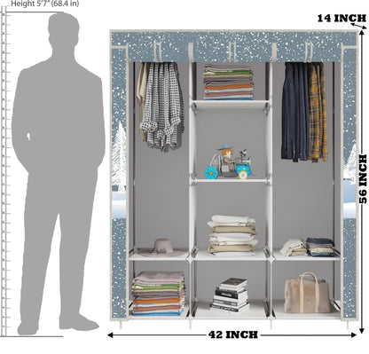FurnishBite - C1 Printed Carbon Steel Collapsible Wardrobe  ( 13 Grey, DIY(Do-It-Yourself)