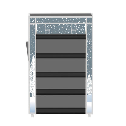 FurnishBite A5 5 Layer Collapsible Shoe Rack (Color - 13 Grey, DIY)