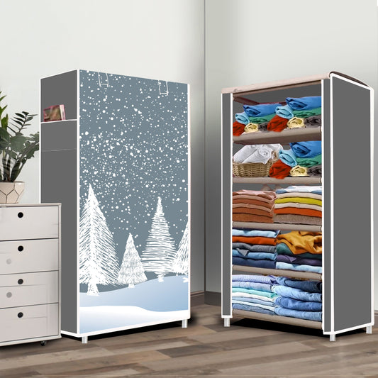 FurnishBite A5 5 Layer Collapsible Shoe Rack (Color - 13 Grey, DIY)