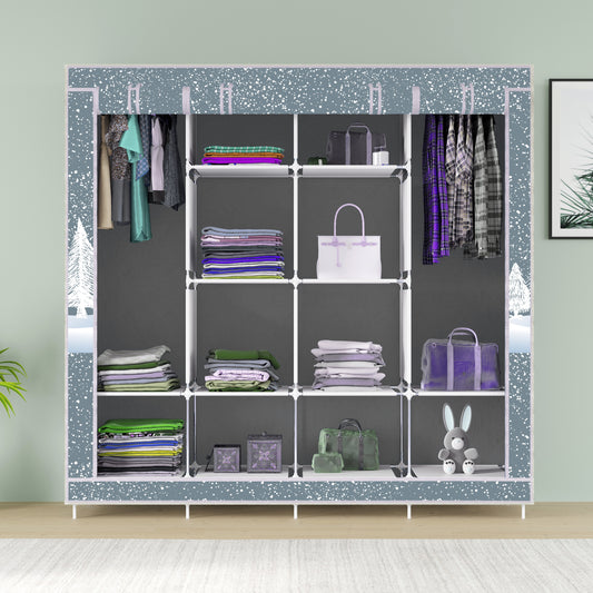 FurnishBite - D2 Printed Carbon Steel Collapsible Wardrobe  (13 Grey, DIY(Do-It-Yourself)