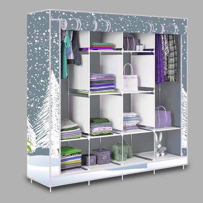 FurnishBite - D2 Printed Carbon Steel Collapsible Wardrobe  (13 Grey, DIY(Do-It-Yourself)
