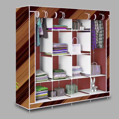 FurnishBite - D2 Printed Carbon Steel Collapsible Wardrobe  ( 14 Brown, DIY(Do-It-Yourself)