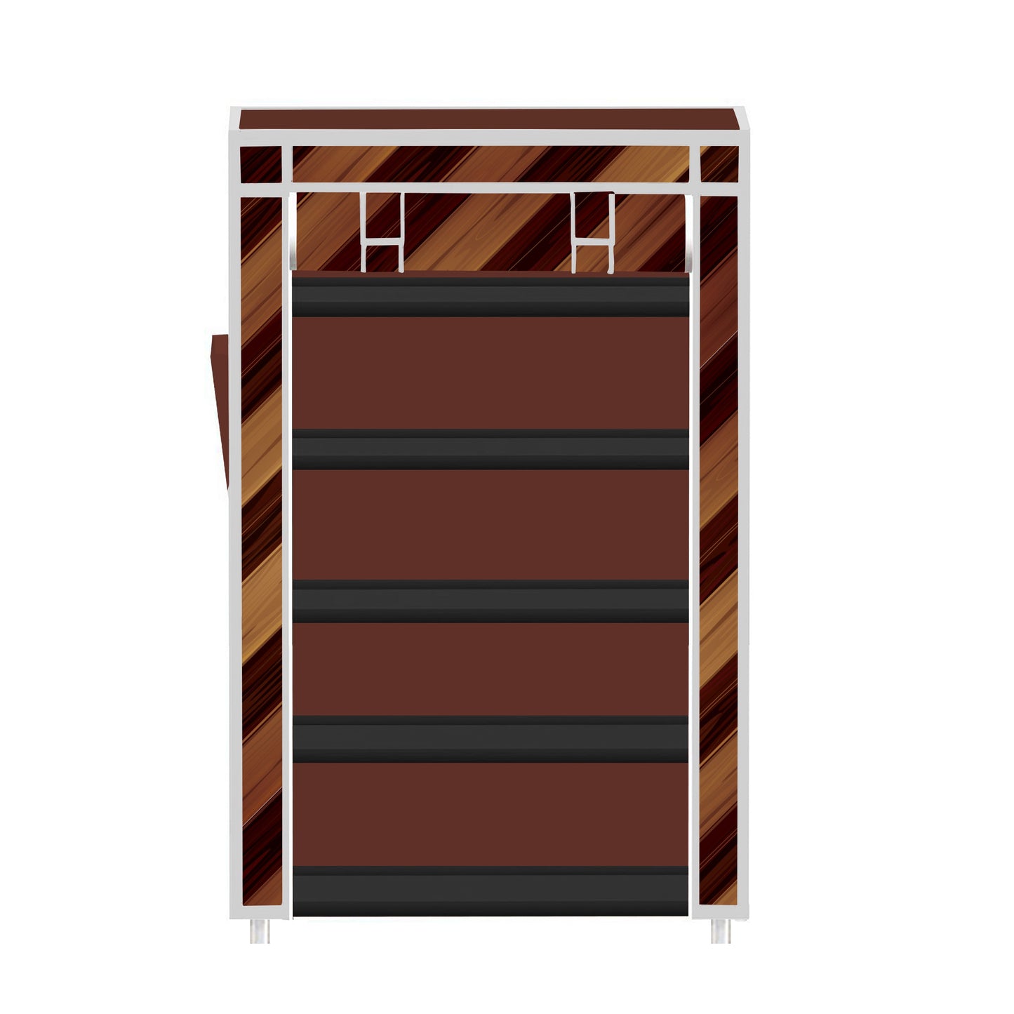 FurnishBite A5 5 Layer Collapsible Shoe Rack (Color - 14 Brown, DIY)
