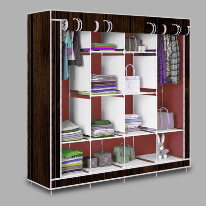FurnishBite - D2 Printed Carbon Steel Collapsible Wardrobe  ( 15 Brown, DIY(Do-It-Yourself)