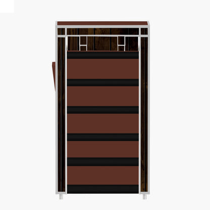 FurnishBite A6 6 Layer Collapsible Shoe Rack (Color - 15 Brown, DIY)