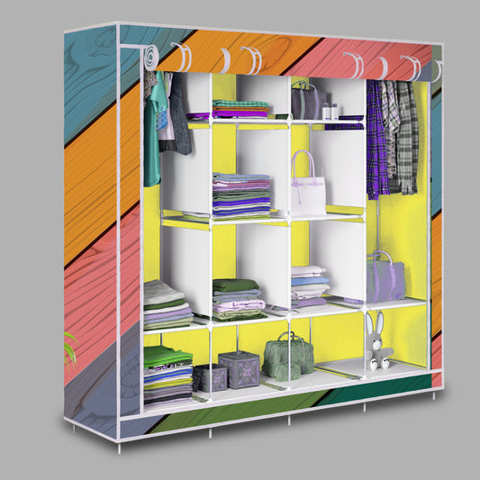 FurnishBite - D2 Printed Carbon Steel Collapsible Wardrobe  (16 Yellow, DIY(Do-It-Yourself)