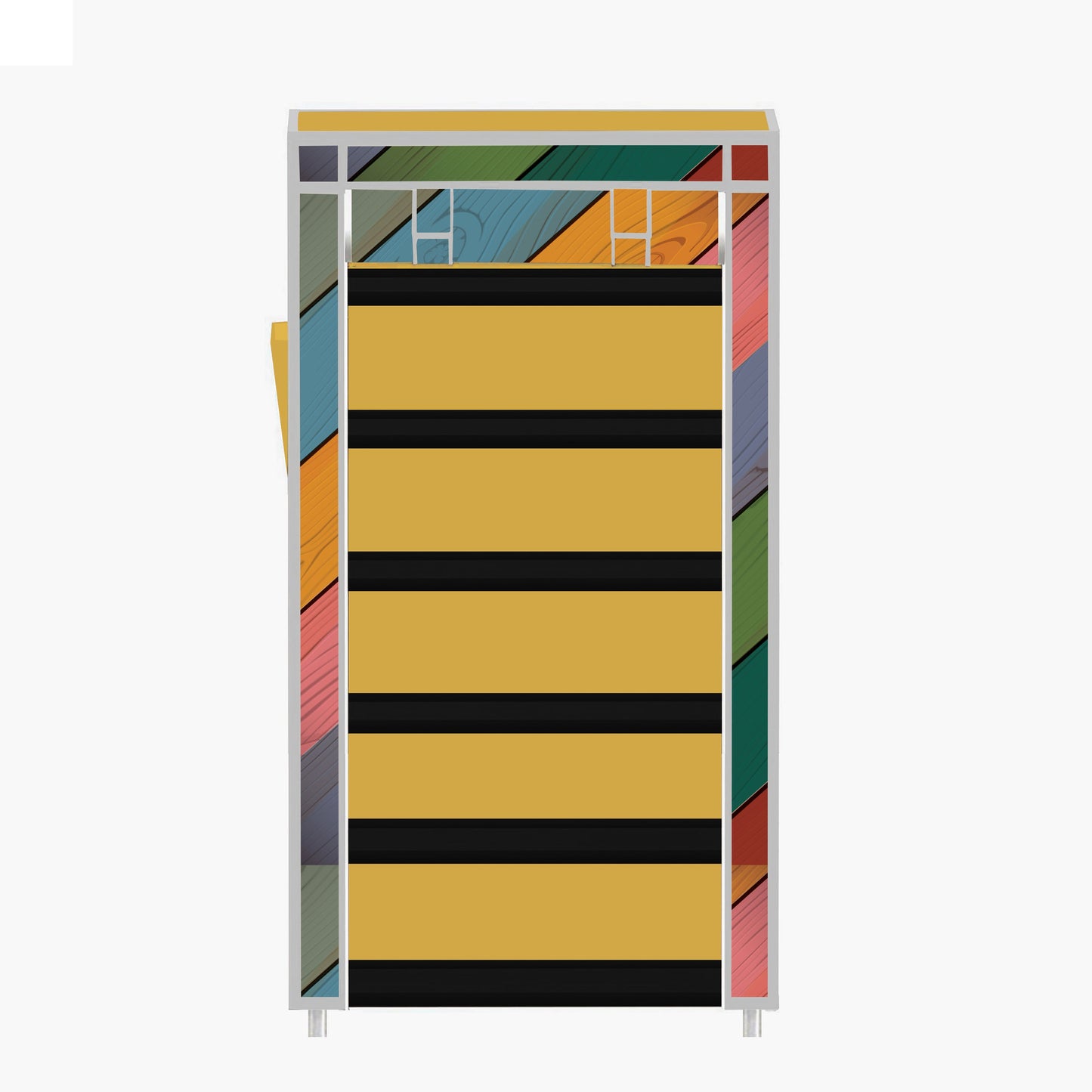 FurnishBite A6 6 Layer Collapsible Shoe Rack (Color - 16 Yellow, DIY)