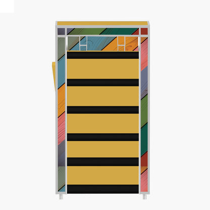 FurnishBite A6 6 Layer Collapsible Shoe Rack (Color - 16 Yellow, DIY)