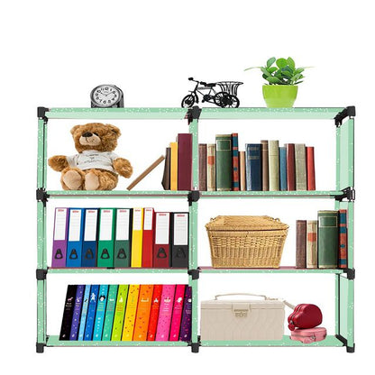 FurnishBite B6 6 Layer Collapsible Bookshelf for storing (Books, collectibles etc) (Color 5 Green, DIY)