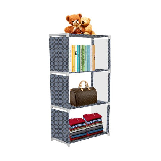 FurnishBite A4 4 Layer Collapsible Bookshelf for storing (Books, collectibles etc) (Color 1 Grey, DIY)