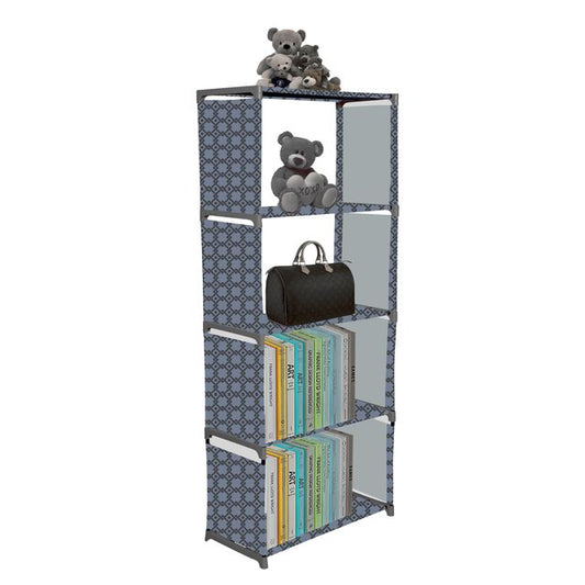 FurnishBite A5 5 Layer Collapsible Bookshelf for storing (Books, collectibles etc) (Color 1 Grey, DIY)