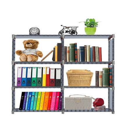FurnishBite B6 6 Layer Collapsible Bookshelf for storing (Books, collectibles etc) (Color 1 Grey, DIY)