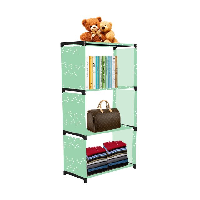 FurnishBite A4 4 Layer Collapsible Bookshelf for storing (Books, collectibles etc) (Color 5 Green, DIY)