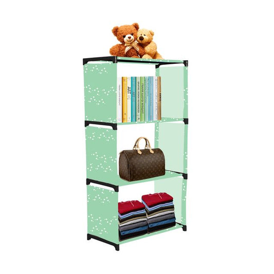 FurnishBite A4 4 Layer Collapsible Bookshelf for storing (Books, collectibles etc) (Color 5 Green, DIY)