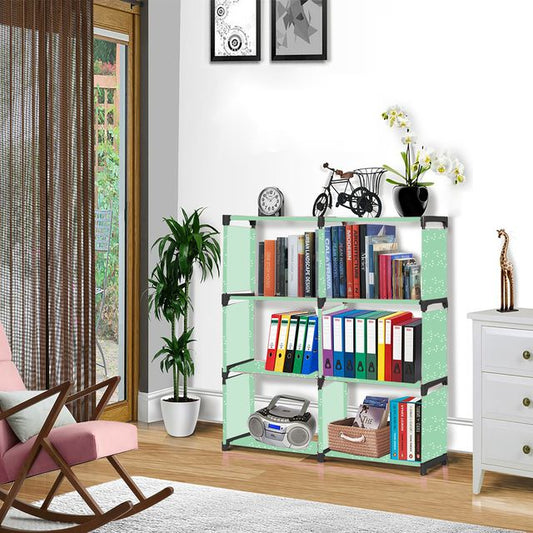 FurnishBite B6 6 Layer Collapsible Bookshelf for storing (Books, collectibles etc) (Color 5 Green, DIY)