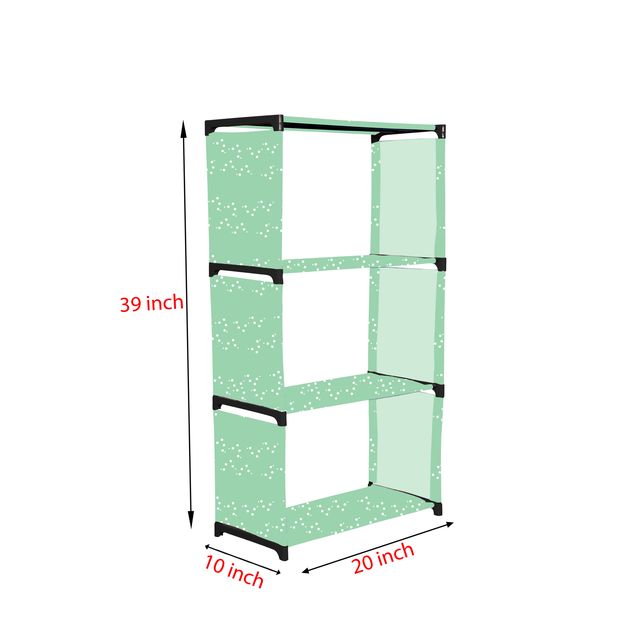 FurnishBite A4 4 Layer Collapsible Bookshelf for storing (Books, collectibles etc) (Color 5 Green, DIY)