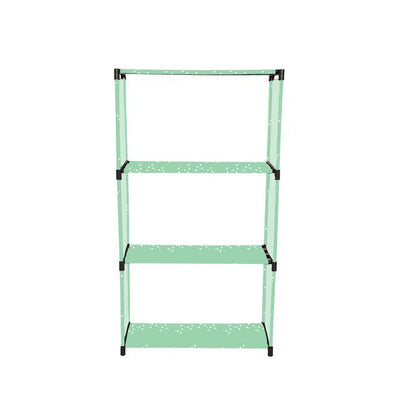 FurnishBite A4 4 Layer Collapsible Bookshelf for storing (Books, collectibles etc) (Color 5 Green, DIY)