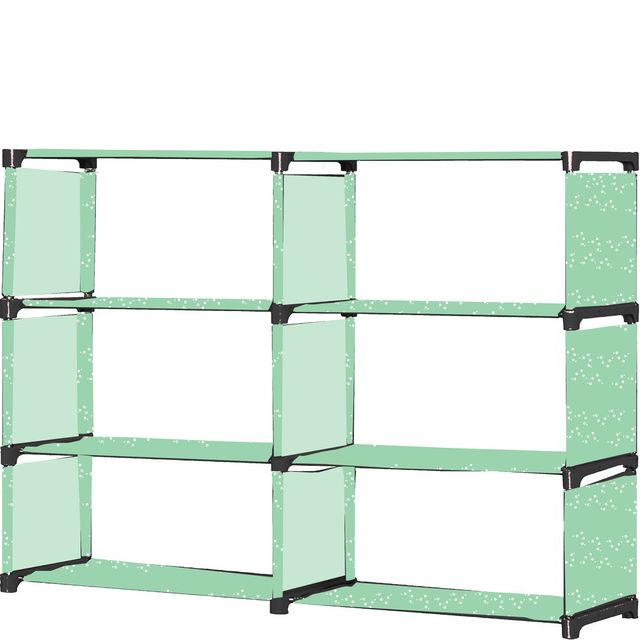 FurnishBite B6 6 Layer Collapsible Bookshelf for storing (Books, collectibles etc) (Color 5 Green, DIY)