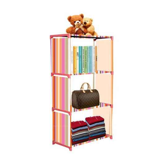 FurnishBite A4 4 Layer Collapsible Bookshelf for storing (Books, collectibles etc) (Color 8 Orange, DIY)