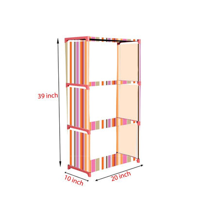FurnishBite A4 4 Layer Collapsible Bookshelf for storing (Books, collectibles etc) (Color 8 Orange, DIY)