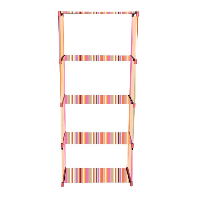 FurnishBite A5 5 Layer Collapsible Bookshelf for storing (Books, collectibles etc) (Color 8 Orange, DIY)