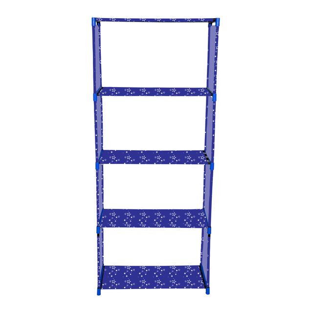 FurnishBite A5 5 Layer Collapsible Bookshelf for storing (Books, collectibles etc) (Color 9 Blue, DIY)