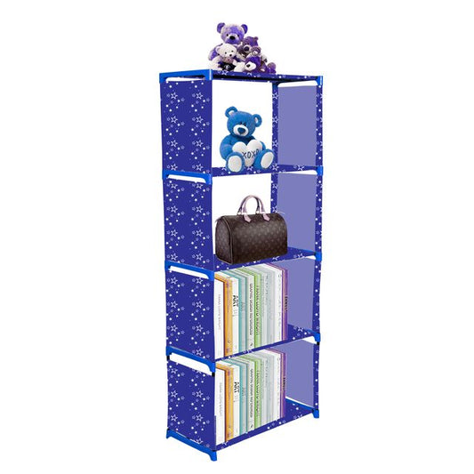 FurnishBite A5 5 Layer Collapsible Bookshelf for storing (Books, collectibles etc) (Color 9 Blue, DIY)