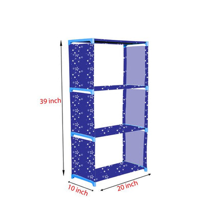 FurnishBite A4 4 Layer Collapsible Bookshelf for storing (Books, collectibles etc) (Color 9 Blue, DIY)