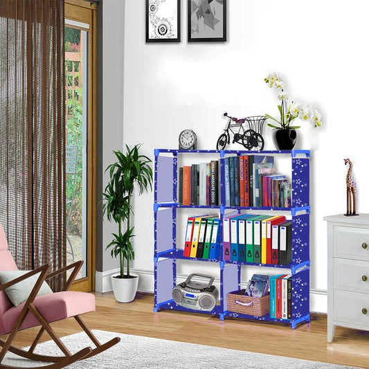 FurnishBite B6 6 Layer Collapsible Bookshelf for storing (Books, collectibles etc) (Color 9 Blue, DIY)