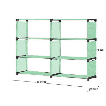 FurnishBite B6 6 Layer Collapsible Bookshelf for storing (Books, collectibles etc) (Color 5 Green, DIY)