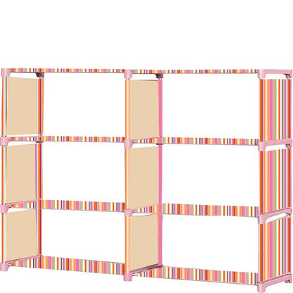 FurnishBite B6 6 Layer Collapsible Bookshelf for storing (Books, collectibles etc) (Color 8 Orange, DIY)