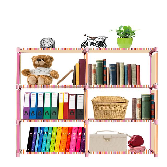 FurnishBite B6 6 Layer Collapsible Bookshelf for storing (Books, collectibles etc) (Color 8 Orange, DIY)